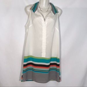 Peppermint Sleeveless White Dress Tunic Size M